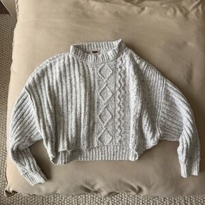 Free People Cable-Knit Cropped Sweater